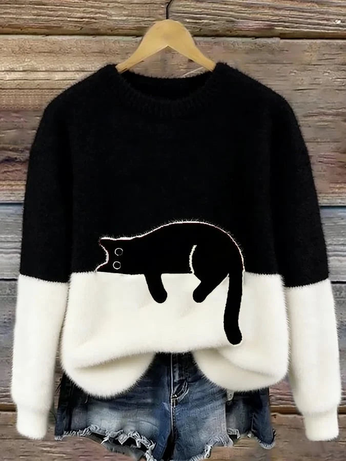 Pullover Sweater Playful Pattern Relaxed Fit