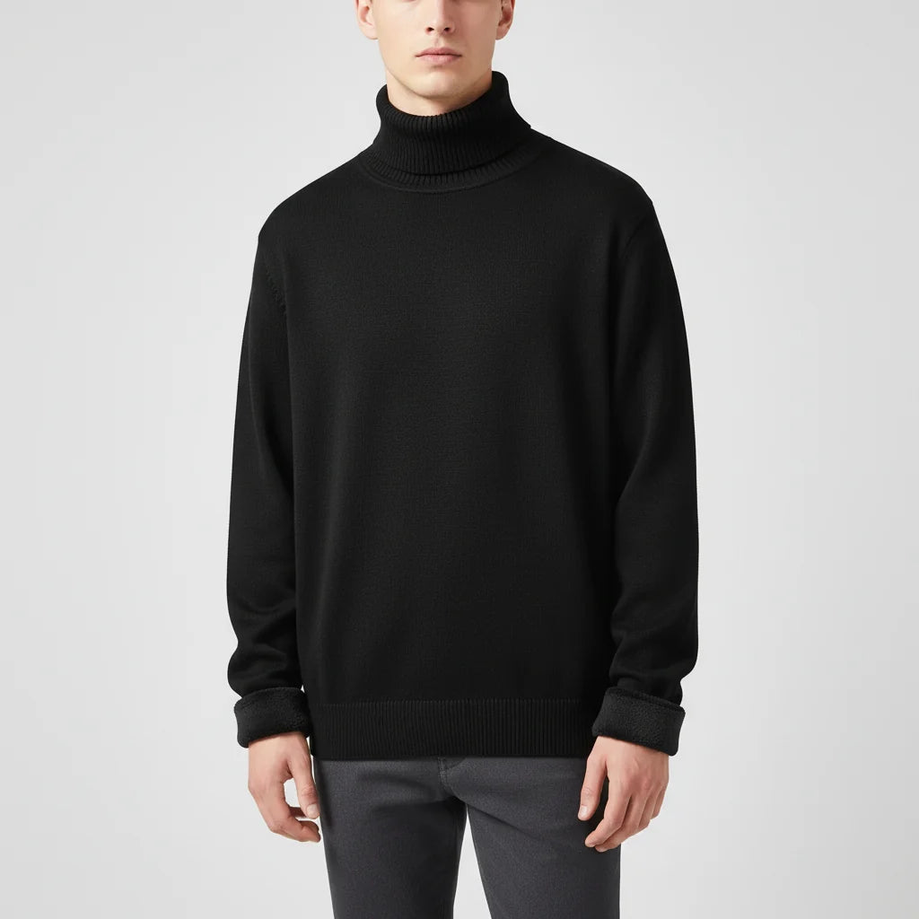 Pullover Sweater Thick Knit Turtleneck Polyester