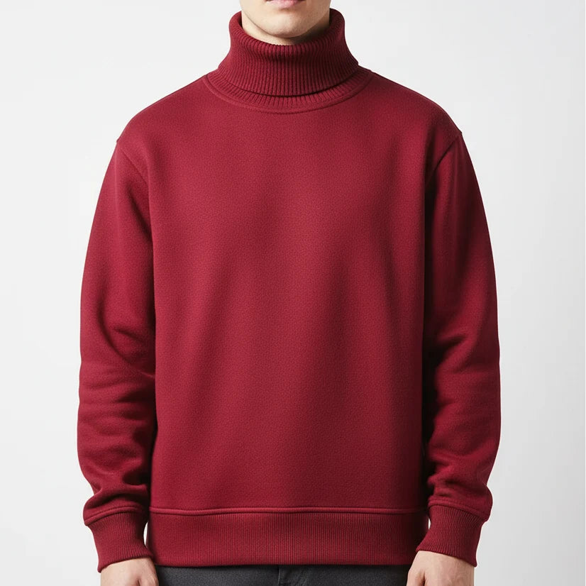 Pullover Sweater Thick Knit Turtleneck Polyester