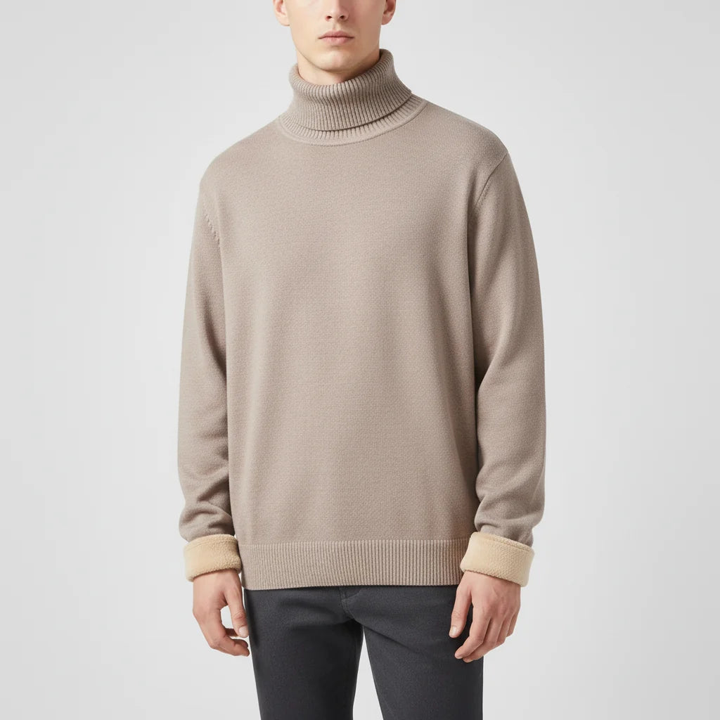Pullover Sweater Thick Knit Turtleneck Polyester