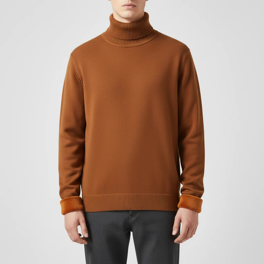 Pullover Sweater Thick Knit Turtleneck Polyester