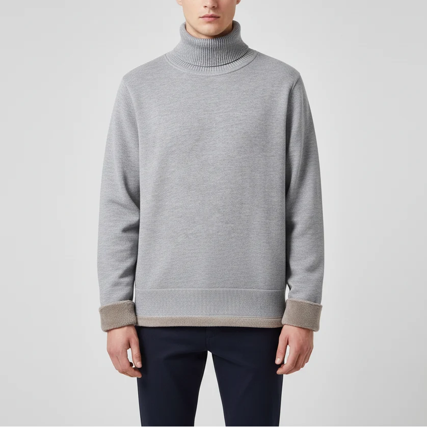 Pullover Sweater Thick Knit Turtleneck Polyester
