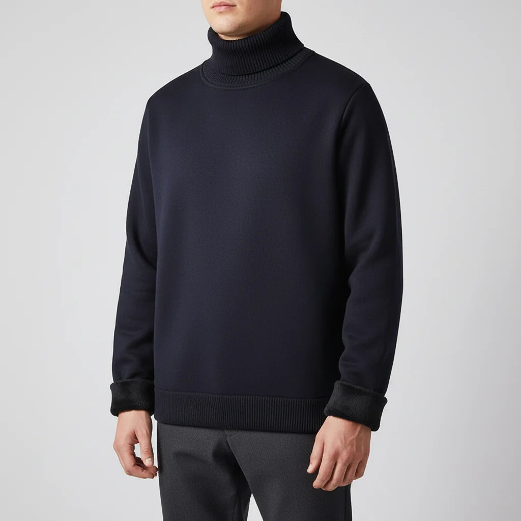 Pullover Sweater Thick Knit Turtleneck Polyester