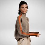 Pullover Wool Cashmere Blend Contrast Stripes Roll Neck