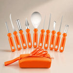 Pumpkin Carving Set Stainless Steel Blades Set of 10 With Storage Bag