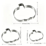 Pumpkin Cookie Cutters Stainless Steel Set of 3