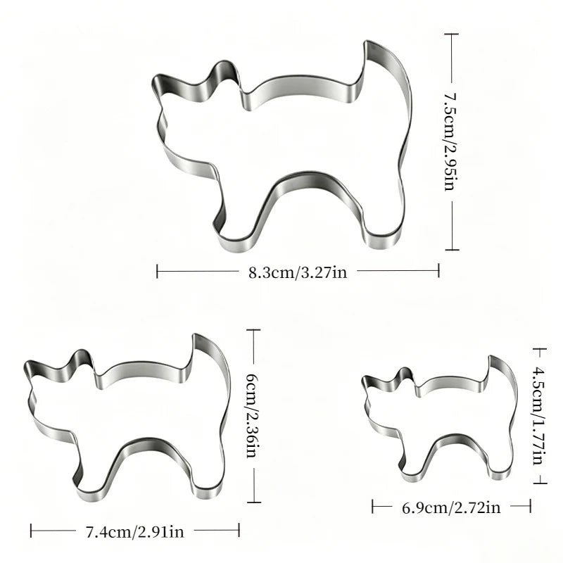 Pumpkin Cookie Cutters Stainless Steel Set of 3