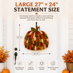 Pumpkin Door Hanger 3D Patchwork Fabric Optional LED Lights