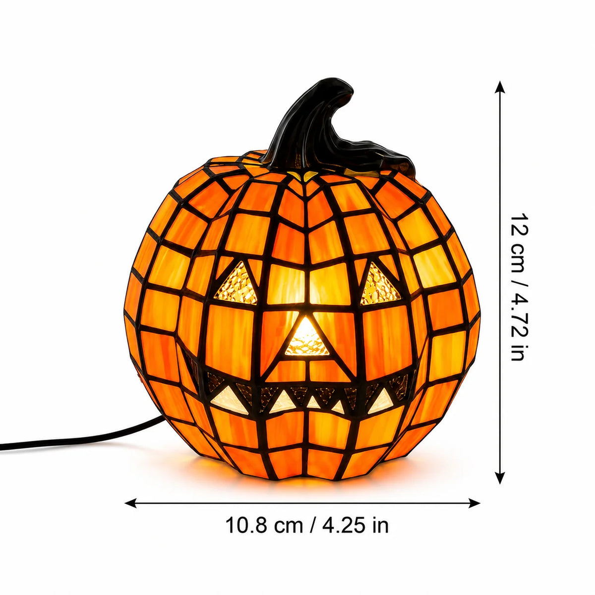 Pumpkin Lamp Mosaic Design USB-Powered Warm White Glow