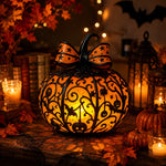 Pumpkin Lamp Mosaic Design USB-Powered Warm White Glow