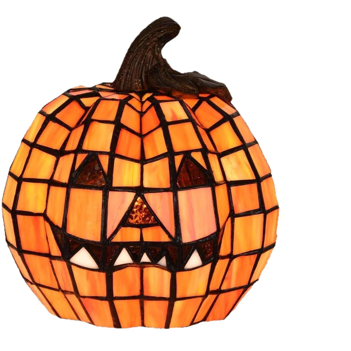 Pumpkin Lamp Mosaic Design USB-Powered Warm White Glow