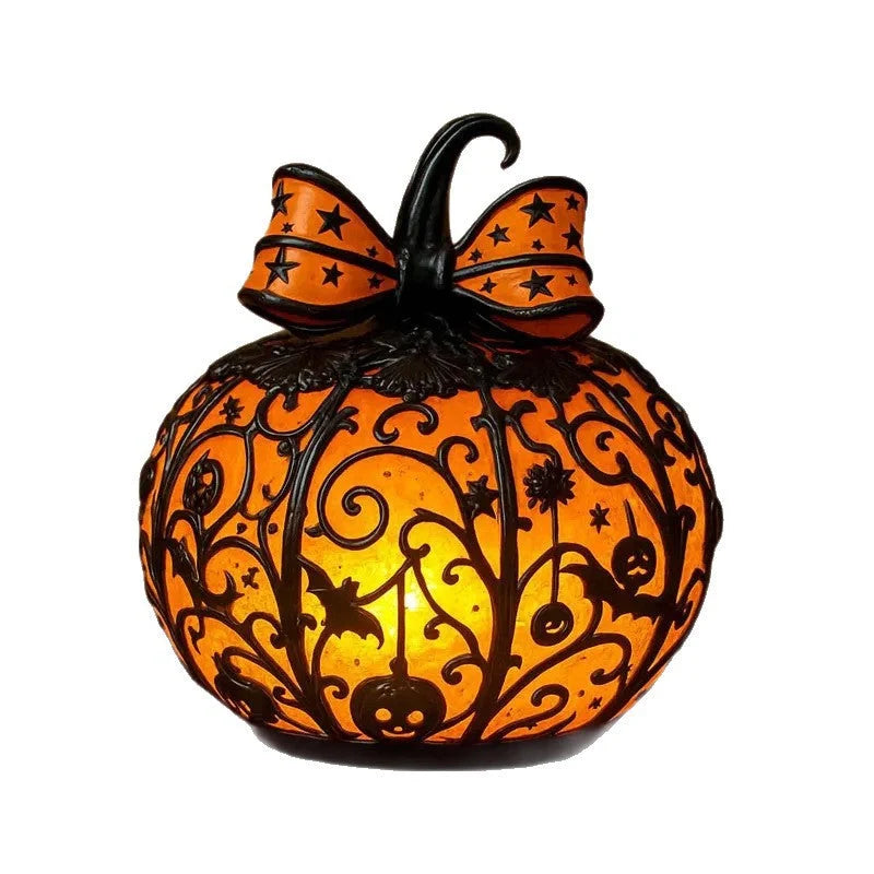 Pumpkin Lamp Mosaic Design USB-Powered Warm White Glow