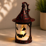Pumpkin Lantern Witch Hat Design Warm LED Glow
