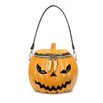 Pumpkin Treat Bag Detachable Shoulder Strap Two-Way Zipper