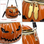 Pumpkin Treat Bag Detachable Shoulder Strap Two-Way Zipper