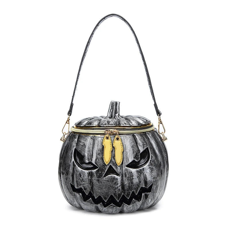 Pumpkin Treat Bag Detachable Shoulder Strap Two-Way Zipper