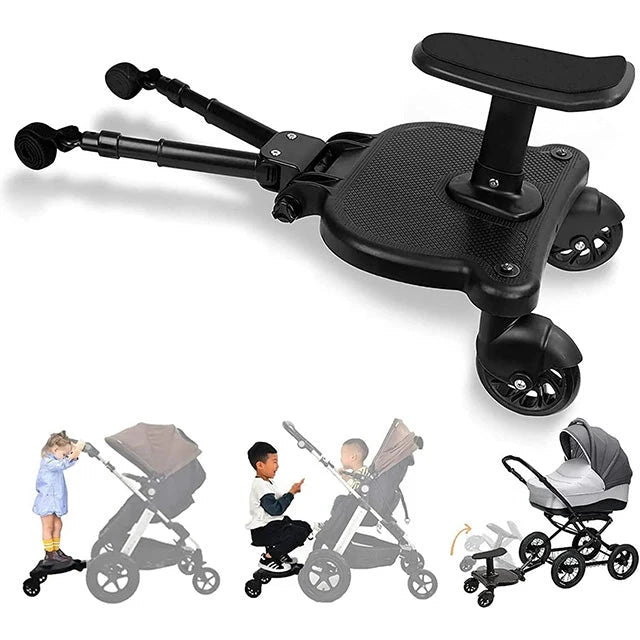 Pushchair Board Seat And Stand 360° Wheels