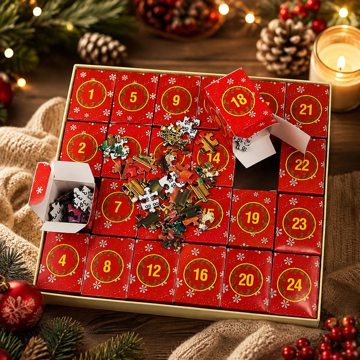 Puzzle Advent Calendar 1,008 Pieces 24 Daily Compartments