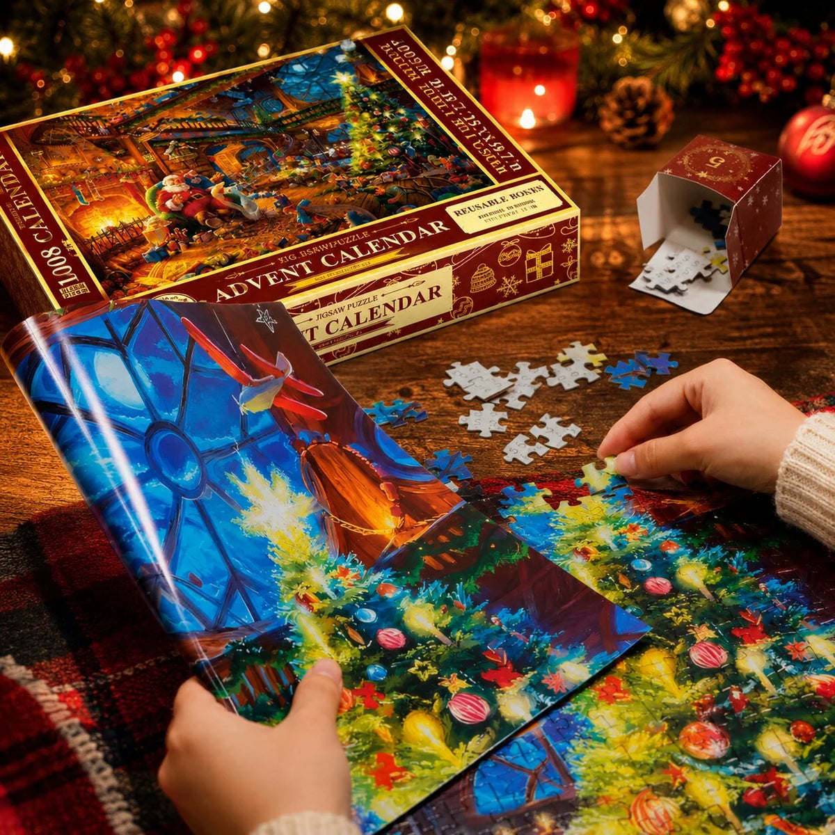 Puzzle Advent Calendar 1,008 Pieces 24 Daily Compartments