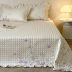 Quilt Set 100% Cotton Hand-Embroidered Lace Three Piece