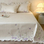 Quilt Set 100% Cotton Hand-Embroidered Lace Three Piece