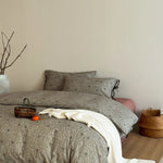Quilted Bedding Set Breathable Cotton Tie Closures