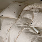 Quilted Bedding Set Organic Cotton Hand-Stitched 4-Piece
