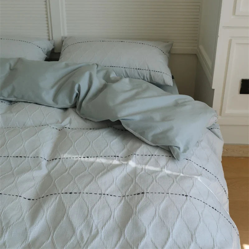 Quilted Bedding Set Reversible Leaf Quilting Cotton Blend