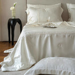 Quilted Bedding Set Satin Embossed Wave Temperature Regulating