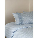 Quilted Bedding Set Vichy Check & Ruffle Trim Cotton-Blend