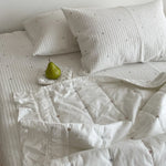 Quilted Bedspread Set With Pillowcases Cotton Blend Machine Washable