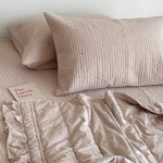 Quilted Bedspread Set With Pillowcases Cotton Blend Machine Washable