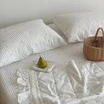 Quilted Bedspread Set With Pillowcases Cotton Blend Machine Washable