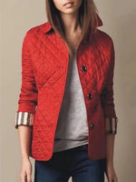 Quilted Jacket Lightweight Warmth Snap-Button Closure Turn-Down Collar