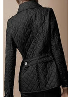 Quilted Jacket Lightweight Warmth Snap-Button Closure Turn-Down Collar