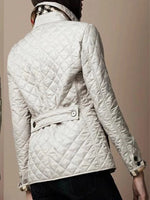 Quilted Jacket Lightweight Warmth Snap-Button Closure Turn-Down Collar