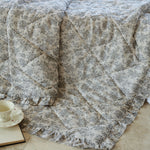 Quilted Throw Blanket Vintage Floral Ruffle Edge