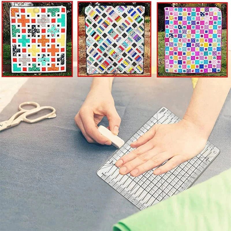 Quilting Ruler Set Non-Slip Base Angle Markings 5-Piece