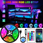 RGB LED Strip Lights Color-Changing App & IR Remote
