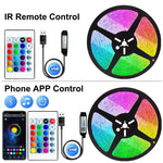 RGB LED Strip Lights Color-Changing App & IR Remote