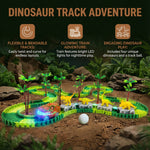 Race Track Set Dinosaur Theme Flexible Track LED Train