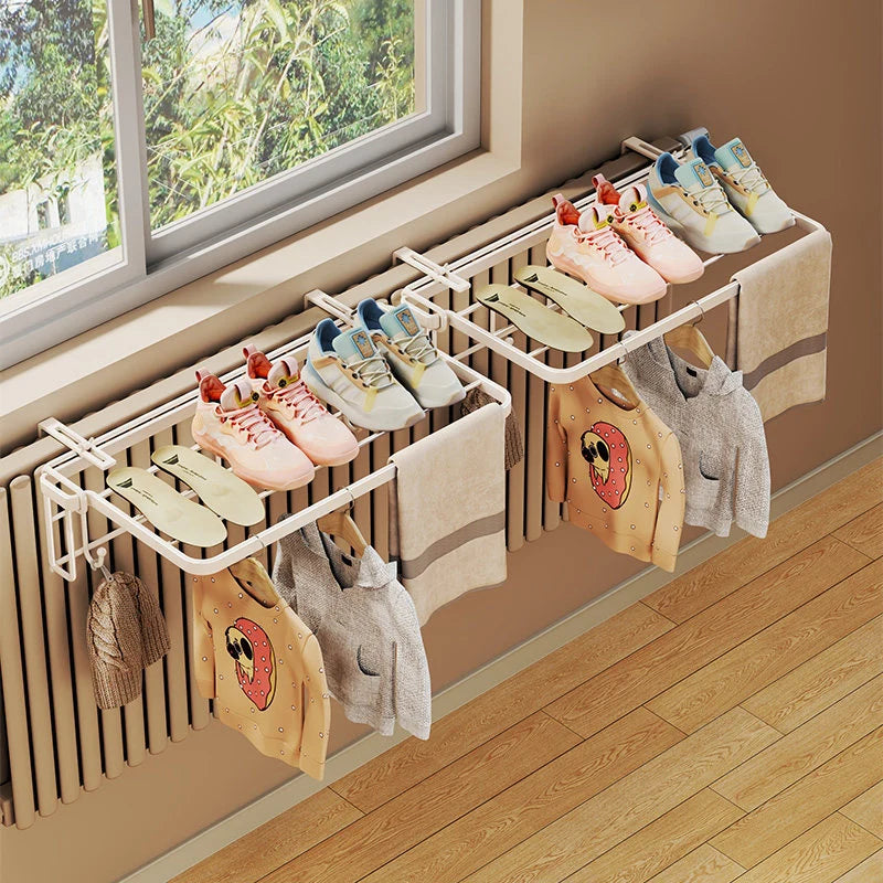 Radiator Drying Rack Foldable Steel Space-Saving Multi-Zone Dryer
