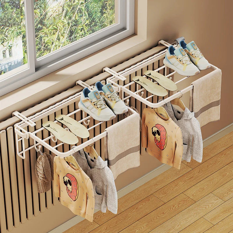 Radiator Drying Rack Foldable Steel Space-Saving Multi-Zone Dryer