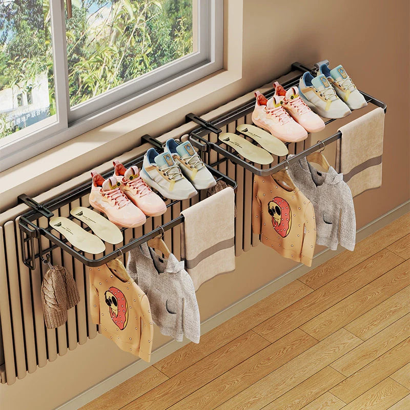 Radiator Drying Rack Foldable Steel Space-Saving Multi-Zone Dryer