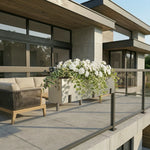 Railing Planter Brushed Aluminum 36 Inch Rust-Resistant