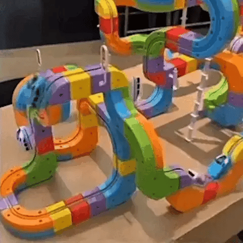Railway Building Set Modular Tracks Rechargeable Locomotive