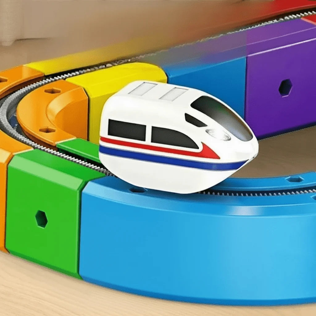 Railway Building Set Modular Tracks Rechargeable Locomotive