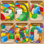 Railway Building Set Modular Tracks Rechargeable Locomotive