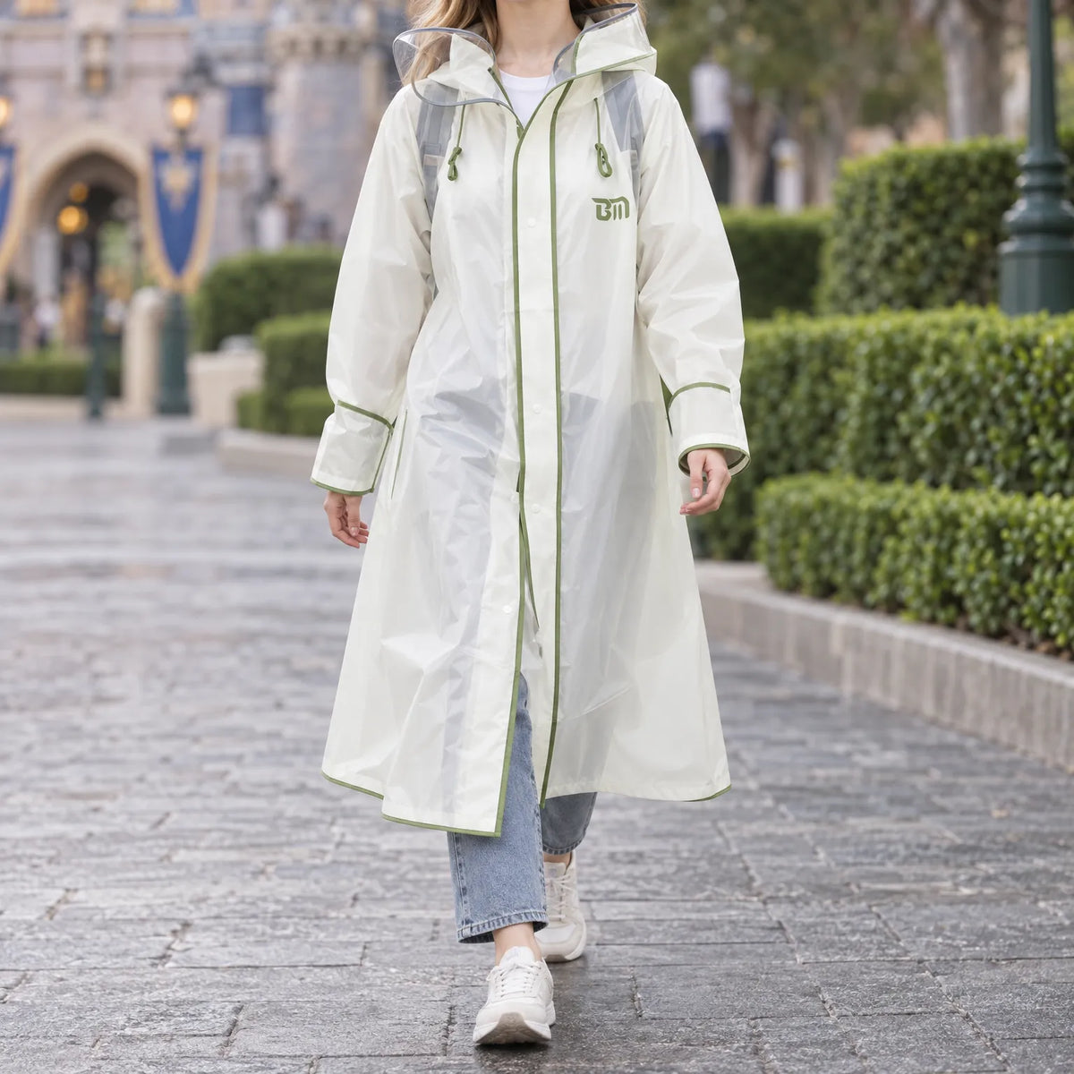Rain Jacket EVA Longline Backpack-Compatible Hooded