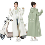 Rain Jacket EVA Longline Backpack-Compatible Hooded